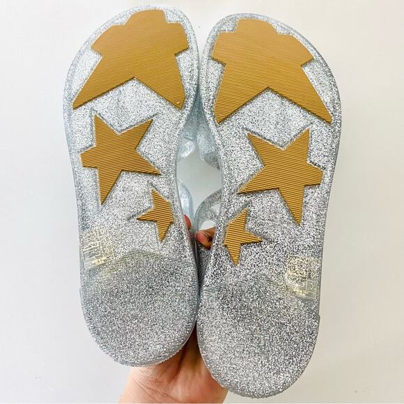 NEW JIMMY CHOO Lance Jelly Gladiator Silver Sparkle Double Strap Sandals 40 10 - Picture 3 of 15